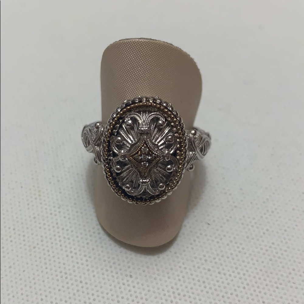Real Vintage Style Ring- REAL GOLD AND DIAMONDS